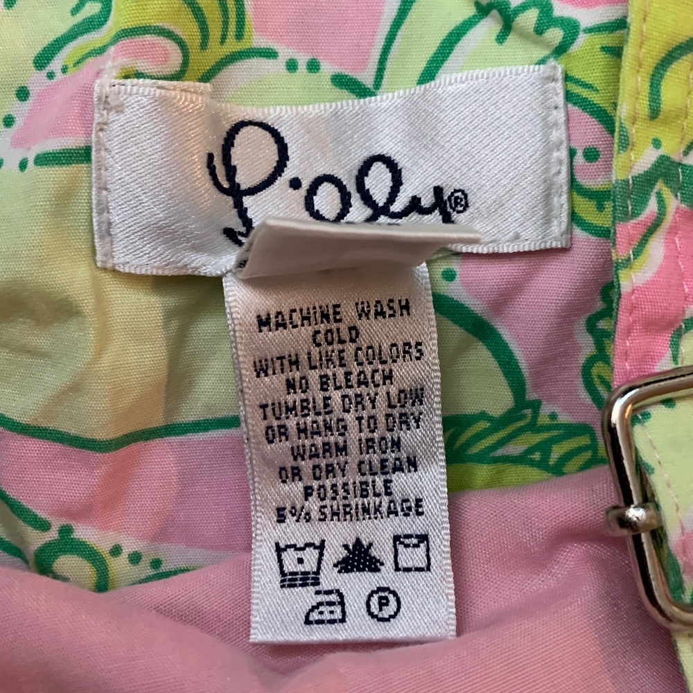 Lilly Pulitzer Vibrant Pink and Green Lion and Fish Overalls Size 6 - Picture 7 of 13